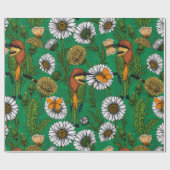 Papier Cadeau Mangeurs d'abeilles sur une prairie printanière (Plat)