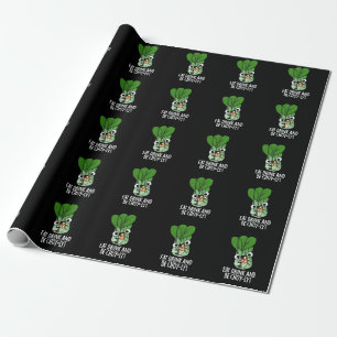 Papier Cadeau Mangez Boire Et Soyez Choyeux Veggie Pun Dark BG