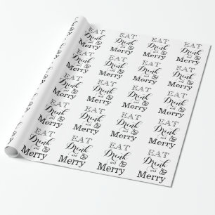 Papier Cadeau Mangez Boire et soyez Joyeux