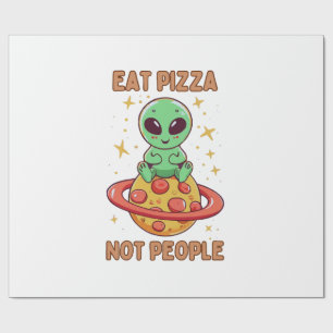Papier Cadeau Mangez de la pizza, pas les gens