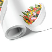 Papier Cadeau Mangez plus de plantes frais motivation salade let (Coin rond)