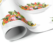 Papier Cadeau Mangez plus de plantes frais motivation salade let (Coin rond)