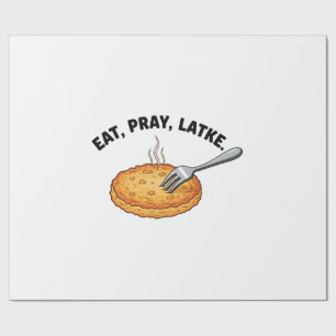 Papier Cadeau Mangez Pray Latke Juif Hanoukka Latke Amateurs