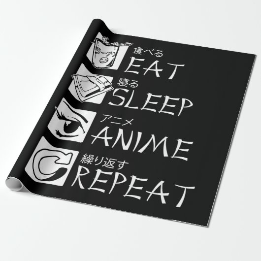 Papier Cadeau Mangez Sleep Anime Répéter l'idée cadeau Cosplayer (Déroulé)