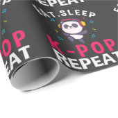 Papier Cadeau Mangez Sleep KPop Répéter Kawaii Panda (Coin rond)