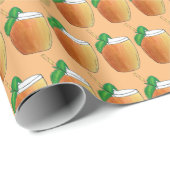 Papier Cadeau Mango Lassi Rafraîchissant Yaourt indien Boire Fru (Coin rond)