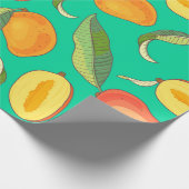 Papier Cadeau Mango. Motif sans couture avec tropique jaune et r (Coin)