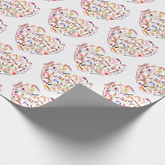 Papier Cadeau Manicuriste Nail Technicien Outil Coeur (Coin)