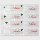 Papier Cadeau Manifestation de Noël père Noël dans un style vint (Plat)