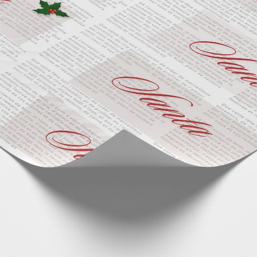 Papier Cadeau Manifestation de Noël père Noël dans un style vint (Coin)