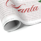 Papier Cadeau Manifestation de Noël père Noël dans un style vint (Coin rond)