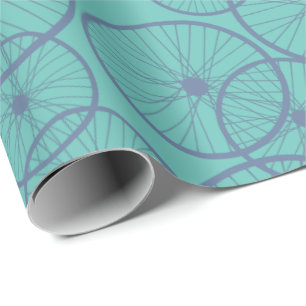 Papier Cadeau Manly Blue Cycliste Roues cyclistes Patternes