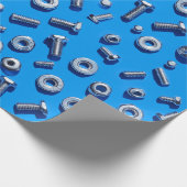 Papier Cadeau Manly Man Gear Head Nuts and Bolts emballage cadea (Coin)