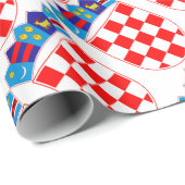 Papier Cadeau Manteau des bras de la Croatie, emblème croate, (Coin rond)