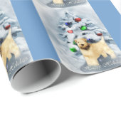 Papier Cadeau Manteau doux Wheaten Terrier Noël (Coin rond)