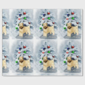 Papier Cadeau Manteau doux Wheaten Terrier Noël (Plat)