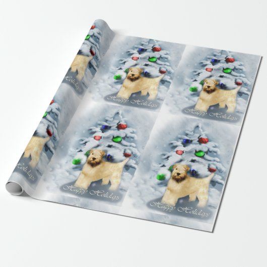 Papier Cadeau Manteau doux Wheaten Terrier Noël (Déroulé)