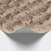 Papier Cadeau Manuscrit Bach Musique Feuille Antique (Coin)