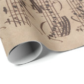 Papier Cadeau Manuscrit Bach Musique Feuille Antique (Coin rond)