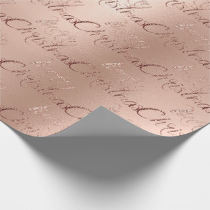 Papier Cadeau Manuscrit Elegant1 de parties scintillantes d'or