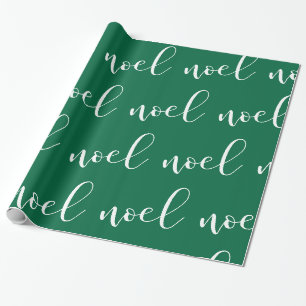 Papier Cadeau Manuscrit vert de Noël de Noel