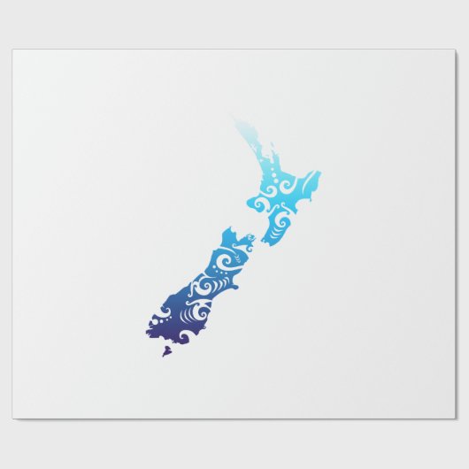 Papier Cadeau Maori New Zealand Map Tribal Tattoo Gidea Idea (Plat)