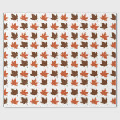 Papier Cadeau Maple Leaves Wrapping White Pattern (Plat)