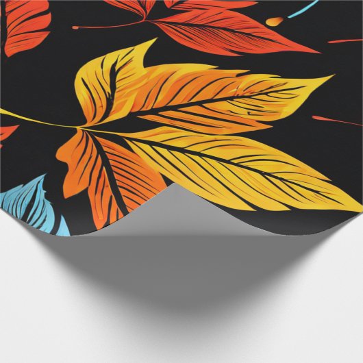 Papier Cadeau Maple Magic : Conception de feuilles d'automne (Coin)