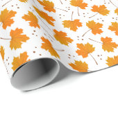 Papier Cadeau Maple Mirth : Feuilles d'automne de dessin (Coin rond)