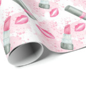 Papier Cadeau Maquillage mignon et enveloppement de fête de bais (Coin rond)