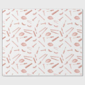 Papier Cadeau Maquillage, sourcils, yeux, cils, cils, or Rose (Plat)