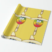 Papier Cadeau Maraca avec Sombrero Fiesta Colorée (Déroulé)
