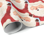 Papier Cadeau Marathoner Père Noël Funny Bold Sport Noël (Coin rond)