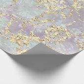 Papier Cadeau Marble Pastel Gold Blue Strokes idée cadeau (Coin)