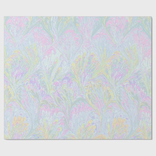 PAPIER CADEAU MARBLED PAPER,ABSTRACT PALE PINK 2 PEACOCK PATTERN (Plat)