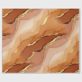 Papier Cadeau Marbre à Fracture Dorée Terre Fluid (Plat)