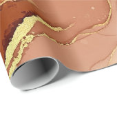 Papier Cadeau Marbre à Fracture Dorée Terre Fluid (Coin rond)