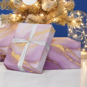 Papier Cadeau Marbre Abstrait pourpre