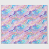 Papier Cadeau Marbre arc-en-ciel Pastel avec Parties scintillant (Plat)