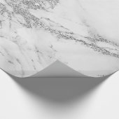 Papier Cadeau Marbre argenté gris blanc chic élégant de parties (Coin)