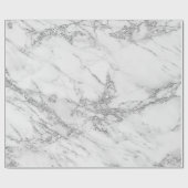 Papier Cadeau Marbre argenté gris blanc chic élégant de parties (Plat)