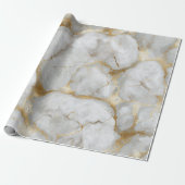 Papier Cadeau Marbre blanc avec veines dorées (Déroulé)