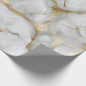 Papier Cadeau Marbre blanc avec veines dorées (Coin)