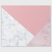 Papier Cadeau Marbre blanc de rose en pastel de poussin élégant (Plat)