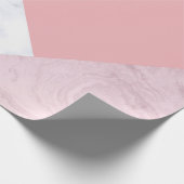 Papier Cadeau Marbre blanc de rose en pastel de poussin élégant (Coin)