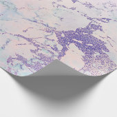 Papier Cadeau Marbre blanc en argent glam rose rose Pearly Ivory (Coin)