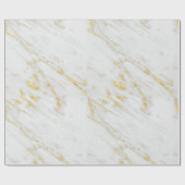 Papier Cadeau Marbre blanc et or de luxe (Plat)