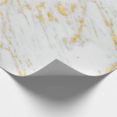 Papier Cadeau Marbre blanc et or de luxe (Coin)