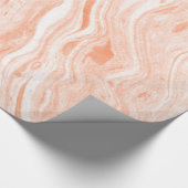 Papier Cadeau Marbre Blanc Et Orangé Clair (Coin)