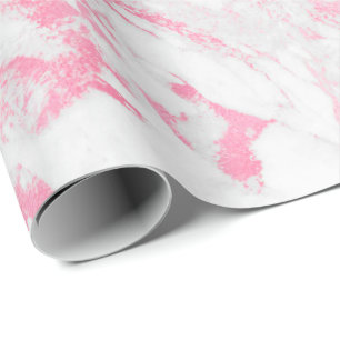 Papier Cadeau Marbre blanc rose
